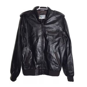 Members Only brn 80’s leather bomber jkt men’s 50